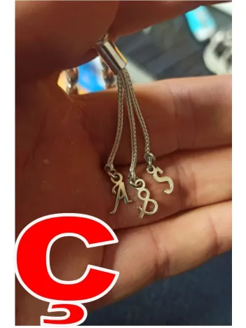 Tespih Püskülü İçin Gümüş Harf ve Şekil