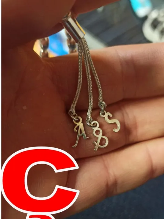 Tespih Püskülü İçin Gümüş Harf ve Şekil