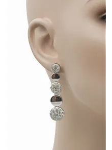 Kadın Gümüş Küpe- 925 Ayar Zirkon Taşlı Hürrem Su Yolu Model Gümüş Kadın Küpe