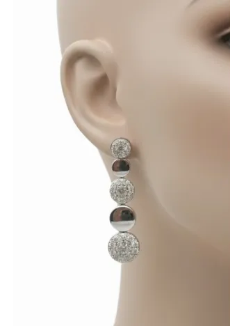 Kadın Gümüş Küpe- 925 Ayar Zirkon Taşlı Hürrem Su Yolu Model Gümüş Kadın Küpe