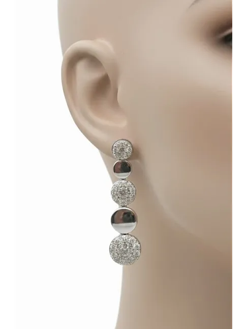 Kadın Gümüş Küpe- 925 Ayar Zirkon Taşlı Hürrem Su Yolu Model Gümüş Kadın Küpe