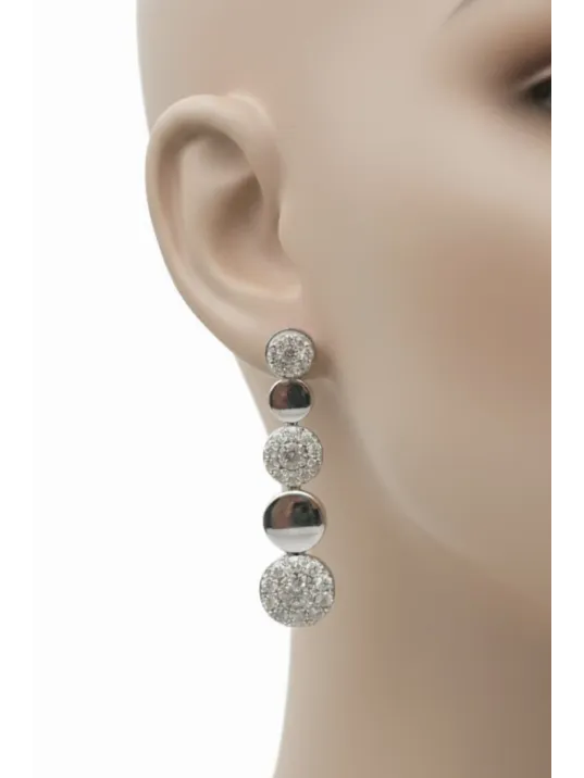 Kadın Gümüş Küpe- 925 Ayar Zirkon Taşlı Hürrem Su Yolu Model Gümüş Kadın Küpe