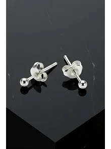 Kadın Gümüş Küpe - 2 mm 925 Ayar Gümüş Top Küpe