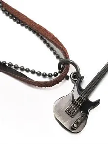 Gitar Erkek Deri Kolye