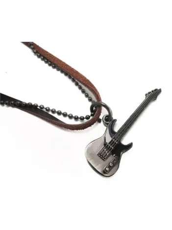Gitar Erkek Deri Kolye