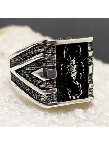 Akrep Erkek Erkek Gümüş Yüzük