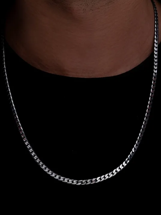 Erkek Gümüş Kolye - 925 Ayar 4 mm Oksitli Ezme Gurmet Zincir Gümüş Kolye Erkek Gümüş Kolye - 925 Ayar 4 mm Oksitli Ezme Gurmet Zincir Gümüş Kolye