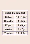 Mekik Su Yolu Gümüş Bayan Set - Kolye, Bileklik, Küpe, Yüzük