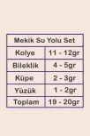 Mekik Su Yolu Gümüş Bayan Set - Kolye, Bileklik, Küpe, Yüzük