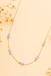 Opal Taşlı Rose Altın Kaplama Kadın Gümüş Kolye
