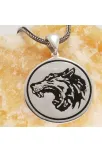 Bozkurt Figürlü Erkek Gümüş Kolye Zincir Bozkurt Figürlü Erkek Gümüş Kolye Zincir