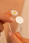 Kadın Gümüş Bileklik - Gümüş Papatya Model Kadın Bileklik