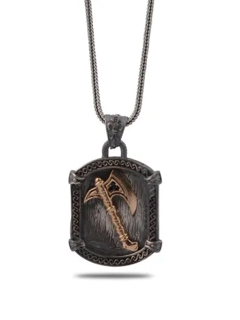 Balta Figürlü Erkek Gümüş Kolye Zincir Gklyzkhnblt-gms