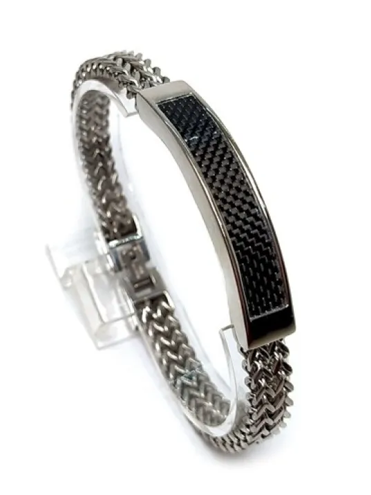 Ottaman Karbon Detaylı Paslanmaz Çelik Erkek Bileklik Ottaman Karbon Detaylı Paslanmaz Çelik Erkek Bileklik