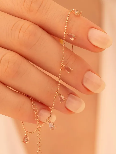 Rose Zultanit Taşlı Model 1 Kadın Gümüş Bileklik GBLZLTNTTS1-ROS
