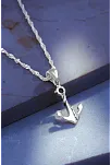 Gemi Çapası Gümüş Bayan Kolye Küçük Boy