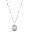 Kare Baget Taşlı Model 3 Kadın Gümüş Kolye Zincir GKLKRBGTM3D-ROS