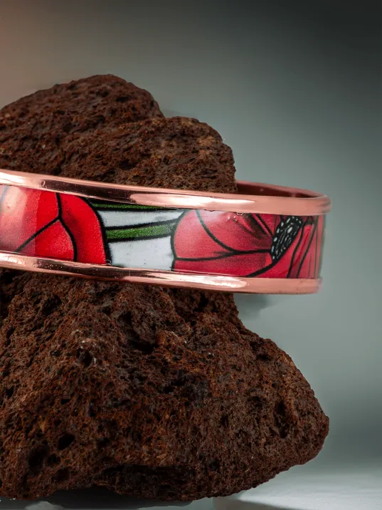 Kadın Bakır Bileklik Yüzük Set - Chlara Model Özel Baskı Metal Kutu Ve Kuvars Taşı Kadın Bakır Bileklik Yüzük Set - Chlara Model Özel Baskı Metal Kutu Ve Kuvars Taşı