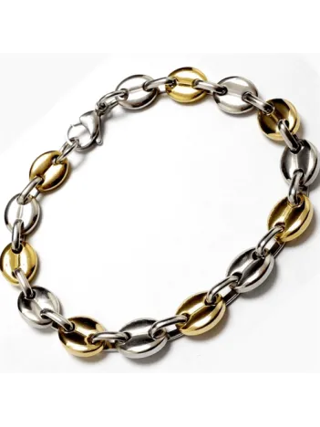 Gemici Model Sarı Beyaz Çelik Erkek Bileklik