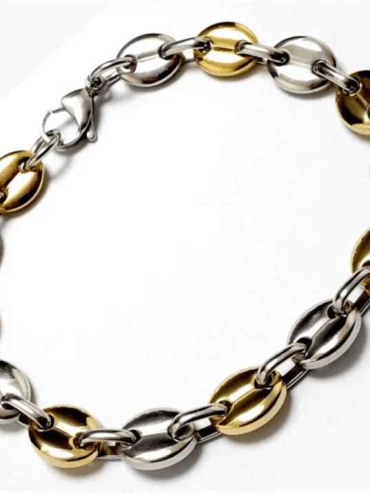 Gemici Model Sarı Beyaz Çelik Erkek Bileklik