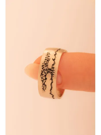 Hayat Ağacı Kadın Erkek Gümüş Tek Alyans Yüzük