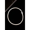 Kadın Gümüş Bileklik - 3.5mm Yassı Beyaz Tilki Kuyruğu Zincir Gümüş Kadın Bileklik Kadın Gümüş Bileklik - 3.5mm Yassı Beyaz Tilki Kuyruğu Zincir Gümüş Kadın Bileklik