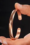 Erkek Kadın Bakır Bileklik - İsim Yazılabilir Düz Parlak Model Metal Kutu Doğal