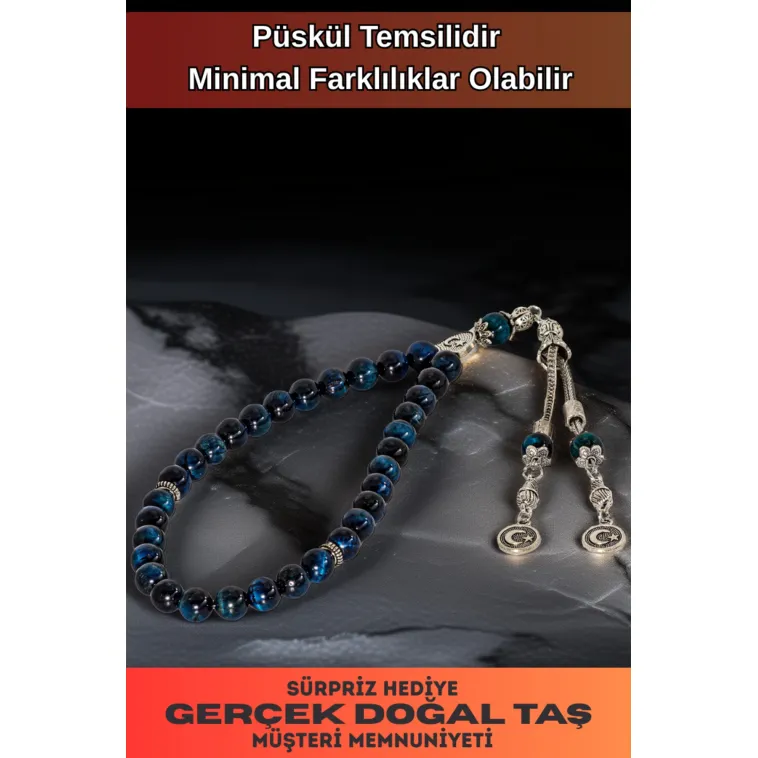 Erkek Doğal Taş Tespih - Doğal Lacivert Parlament Mavisi Kaplangözü Taşlı Ortaboy Tesbih Erkek Doğal Taş Tespih - Doğal Lacivert Parlament Mavisi Kaplangözü Taşlı Ortaboy Tesbih
