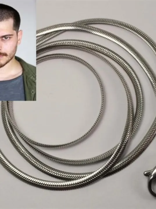 Yassı Model Sarp Snake Yılan Kolye Erkek Çelik Kolye Zincir 316l Paslanmaz Çelik