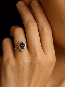 Kadın Gümüş Yüzük - Zultanit Taşlı Damla Model Zirkon Süslemeli Kadın Yüzük