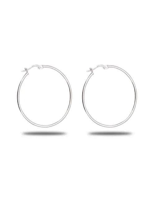 Ottoman 35mm Halka Kesim Yuvarlak Model 925 Ayar Gümüş Kadın Küpesi - GKPYVRLKMDL-GMS Ottoman 35mm Halka Kesim Yuvarlak Model 925 Ayar Gümüş Kadın Küpesi - GKPYVRLKMDL-GMS