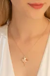 Kadın Gümüş Kolye - Rose Altın Kaplama Büyük Kutup Yıldızı Gümüş Kolye Kadın Gümüş Kolye - Rose Altın Kaplama Büyük Kutup Yıldızı Gümüş Kolye