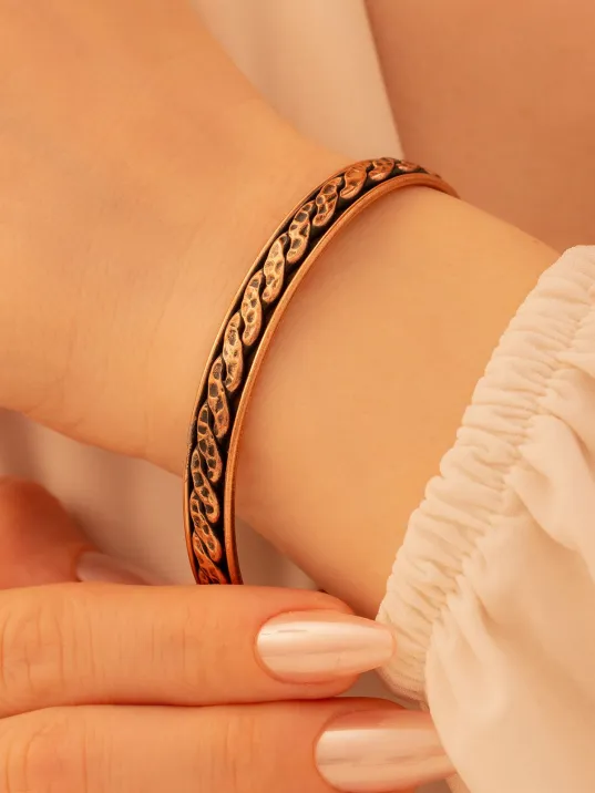 Kadın Bakır Bileklik - Sinem Model Kadın Bakır Kelepçe Bileklik Bilezik