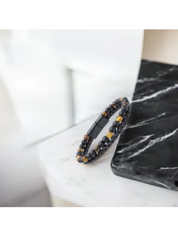 Erkek Doğal taş Bileklik - Kaplan Gözü Ve Oniks Doğal Taşlı Erkek Bileklik Erkek Doğal taş Bileklik - Kaplan Gözü Ve Oniks Doğal Taşlı Erkek Bileklik