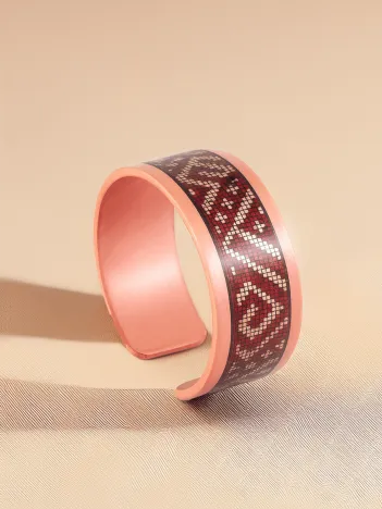 Kadın Bakır Bileklik Yüzük Set - Eva Model Özel Baskı Metal Kutu Ve Kuvars Taşı