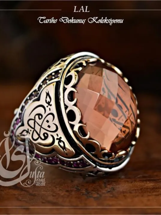 İslam Usta Tasarımı Lal Gümüş Erkek Yüzük