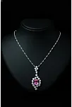 Kadın Gümüş Kolye - Bella Model Kare Pembe Zirkon Taşlı Kolye