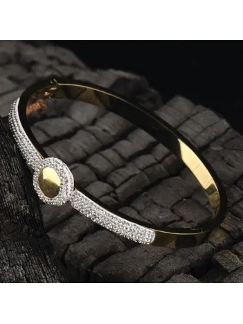 Ottoman Kadın Taş Işlemeli Model Altın Renk Bileklik Cblkadinblk-alt