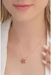 Zultanit Taşlı Rose Manolya Çiçeği Model 5 Kadın Gümüş Kolye GKLMNLYCCK5-ROS