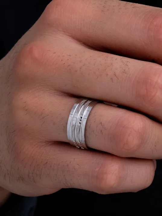 Zeus Model Erkek Gümüş Tek Alyans Yüzük Nişan Söz Yüzükleri