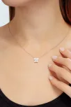 Kadın Gümüş Kolye - Swarovski Taşlı Zirconia X Kelebek Motifli Kadın Kolye