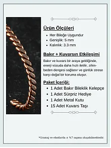Erkek Bakır Bileklik - Sirayet Bakır Bilezik Metal Kutu Ve Doğal Taşlar