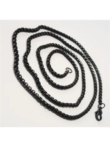 İnce Siyah Polo Model Erkek Çelik Kolye