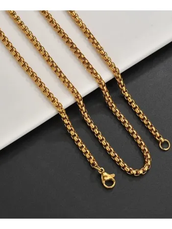 Çelik Erkek Kolye - Altın Kaplama Polo Model Çelik Kolye