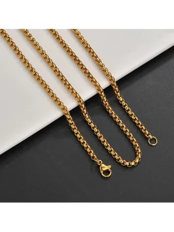 Çelik Erkek Kolye - Altın Kaplama Polo Model Çelik Kolye