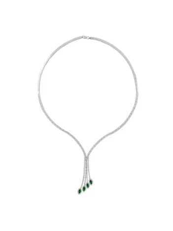 Aura Zümrüt Taşlı Bayan Gümüş Kolye