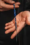 Erkek Kadın Doğal Taş Bileklik - Lapis Doğal taş Çelik Halat Ve Çelik Klipsli Bileklik