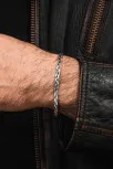 Erkek El Yapımı Blake Model Örgü Gümüş Bileklik Kelepçe Her Bileğe Uyar