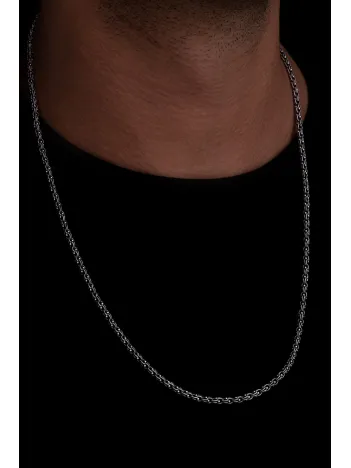 Arnavut Zinciri Erkek Gümüş Kolye Zincir Orta Kalınlıkta