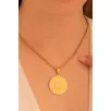Kadın Çelik Kolye -Altın Kaplama Allah Yazılı Yuvarlak Model Çelik Kolye Kadın Çelik Kolye -Altın Kaplama Allah Yazılı Yuvarlak Model Çelik Kolye